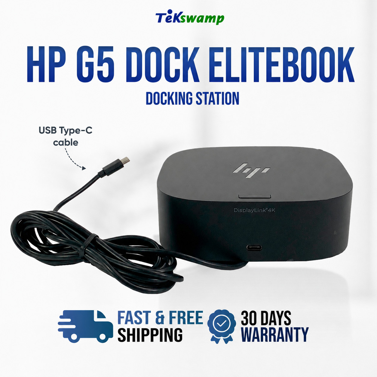 HP G5 Universal USB-C 4k Dock Station for EliteBook x360 830 G5 G6 G7 G8 NO PS