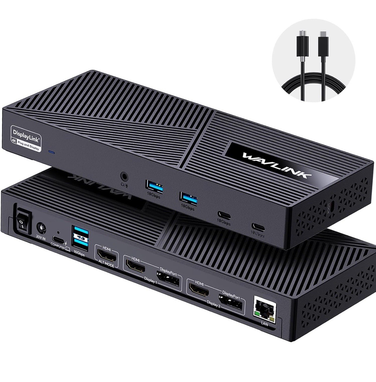 WAVLINK USB-C Dock 2/3/4 Monitors DisplayLink Docking Station w/Charging HDMI DP