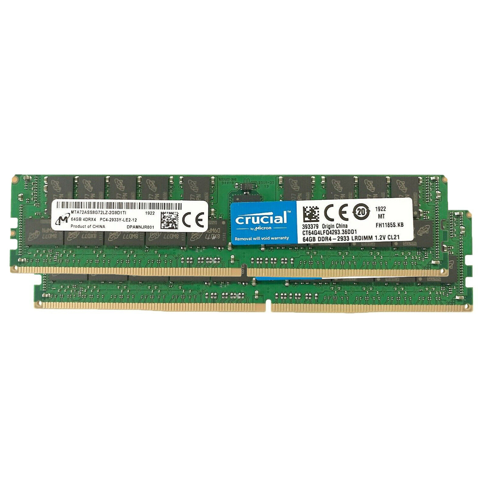 Crucial DDR4 128GB(2 x 64GB) 2933MHz LRDIMM RAM 4Rx4 CT64G4LFQ4293 Server Memory