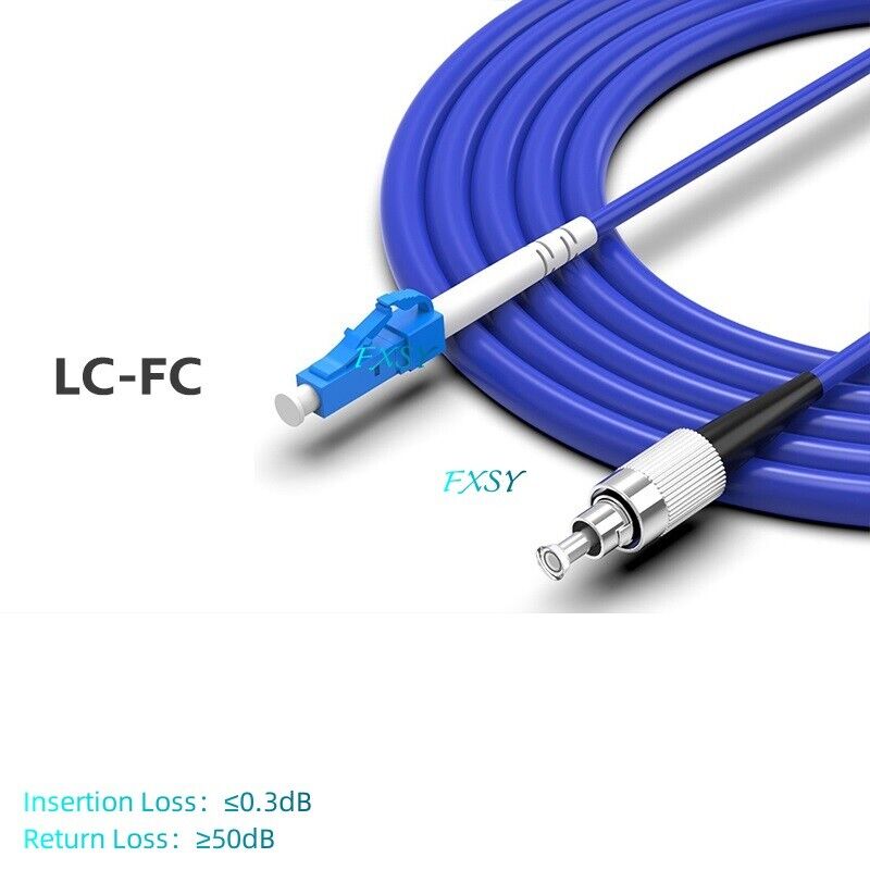 2Pcs 1m 2m 3m 5m 10m 15m FC/UPC to LC/UPC SM OS2 Armored Fiber Optic Patch Cord
