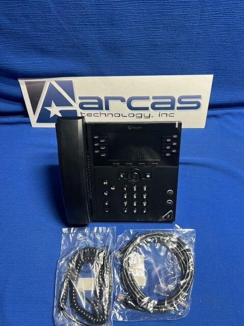 Polycom VVX450 2200-48840-025 - Tested - Cleaned - Very Nice Grade A - New Cords