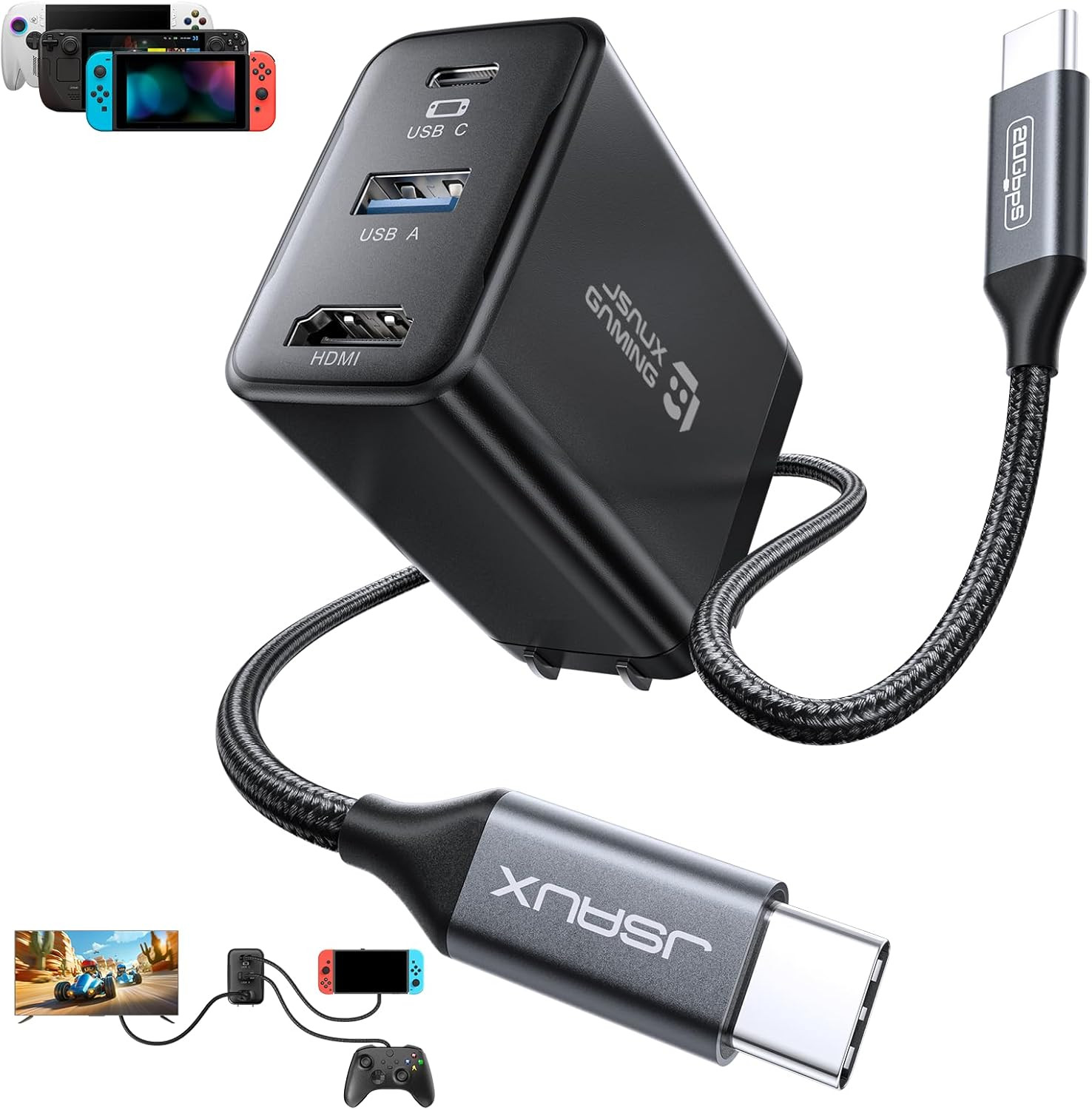 65W Switch Dock with 4K@120Hz HDMI, 65W PD Fast Charging, USB a Port