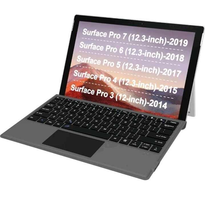 Arteck Microsoft Surface Pro Type Cover, Ultra-Slim Portable Bluetooth Wireless
