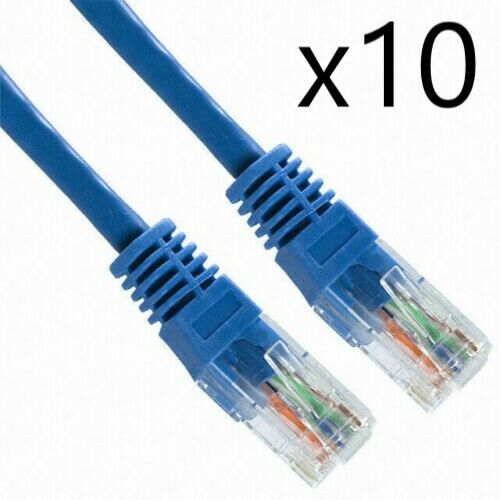 10 Pack - 100ft - CAT6 Ethernet Network LAN Router Patch Cable Cord 550 MHz Blue