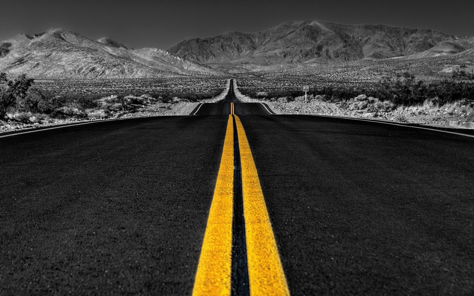 Landscape selective coloring mountains desert road Custom Gaming Mat Desk