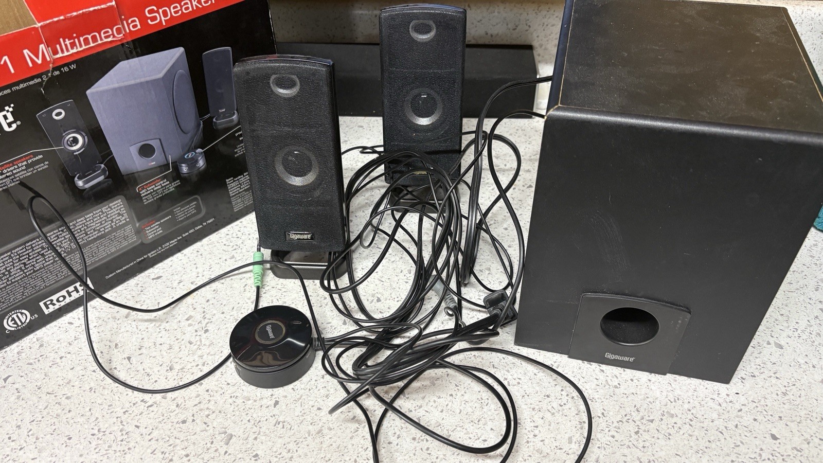 Gigaware 2.1 Multimedia Computer Speakers - Tested And Working