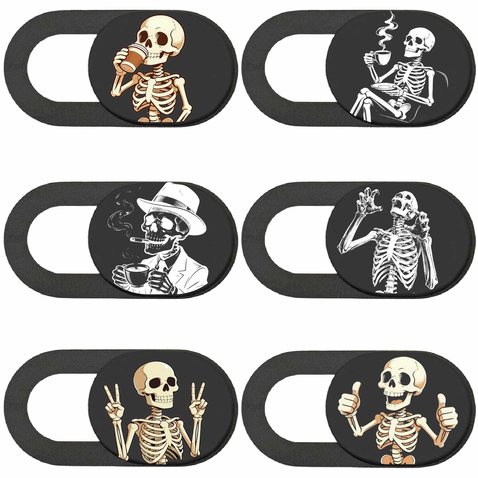 6Pcs 6 Styles Laptop Cover Skull Privacy Guard , 0.04 Inch Ultra Thin Webcam ...