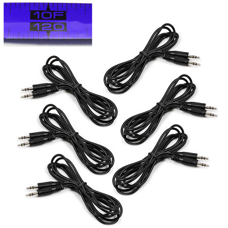 6 10FT 3.5MM M/M JACK AUX STEREO CABLE CORD IPAD IPHONE IPOD MP3 CAR ZUNE BLACK