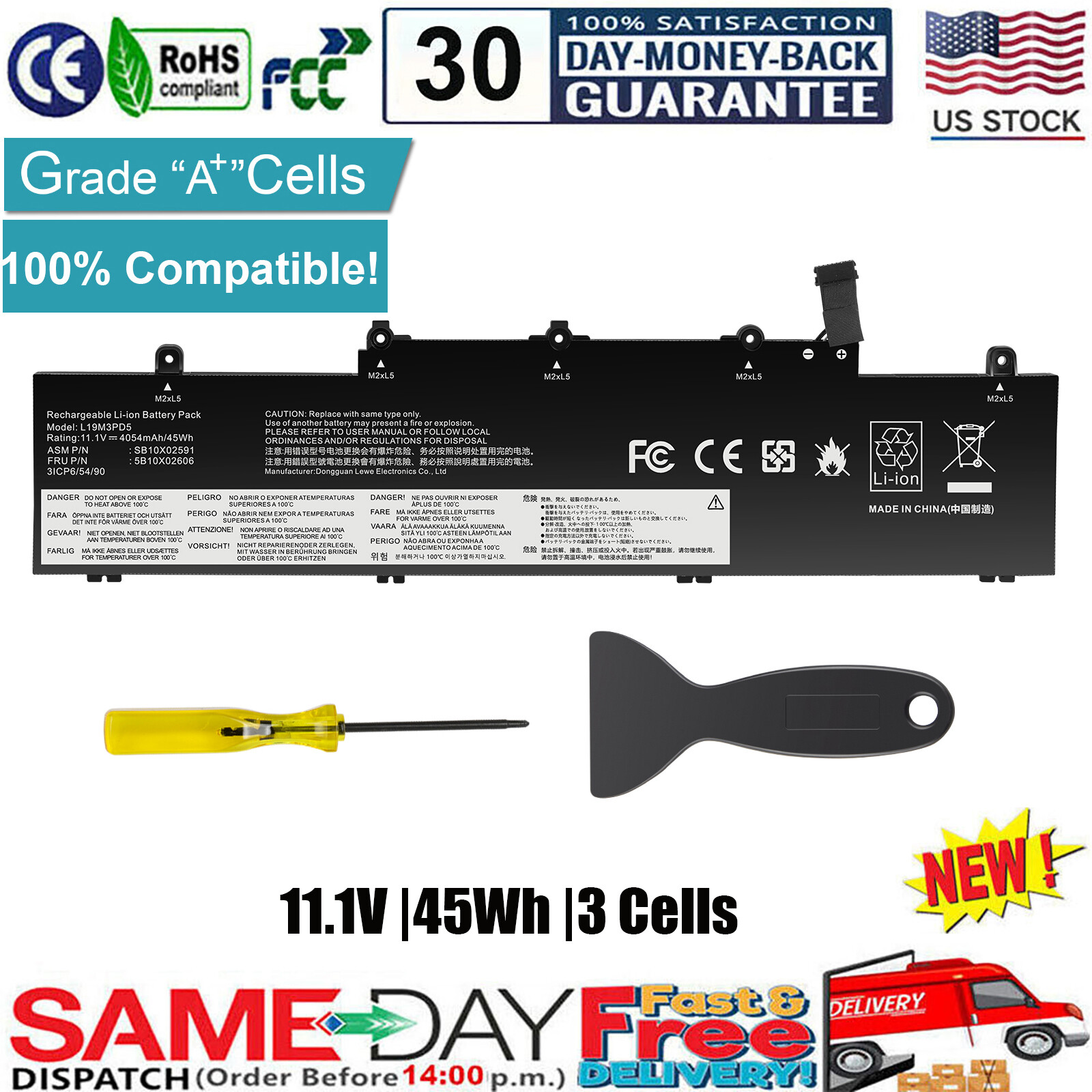 ✅L19D3PD5 L19L3PD5 L19M3PD5 Battery for Lenovo ThinkPad E14 E15 Gen 2 20T6 20T8