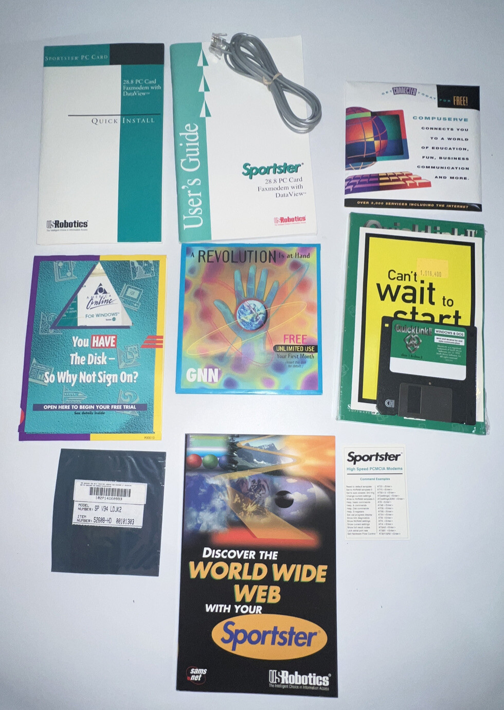 computer books disks 1st Edition Discover The World Wide Web W Sportster Vtg
