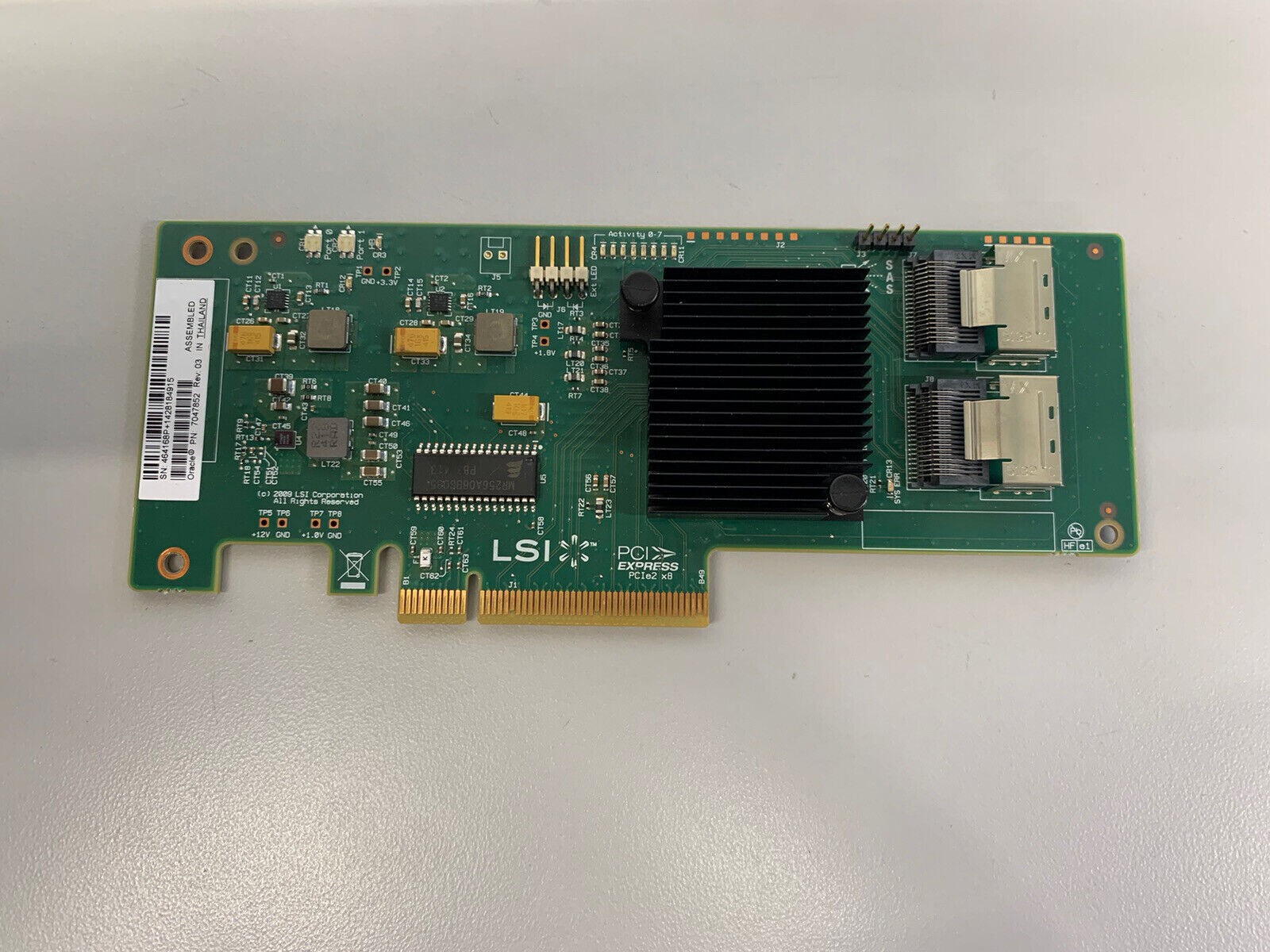Oracle Sun 7047852 8-Port 6Gbps SAS-2 PCIe LSI HBA 9211-8i NO PCIE BRACKET.