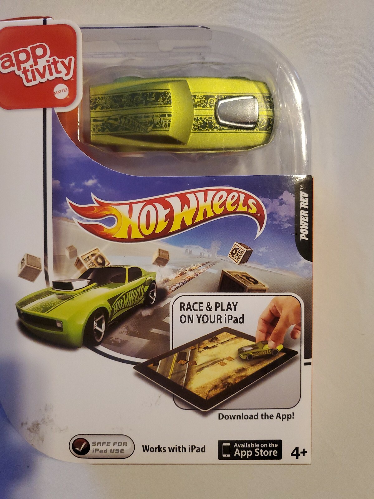 Hot Wheels Apptivity 1 car Green Power Rev iPad app 3 Games Race & Play on iPad 