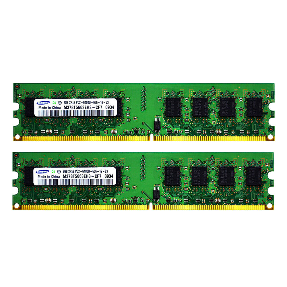 4GB Kit (2x 2GB) DDR2 800MHz PC2-6400U Computer Desktop Memory RAM For Samsung