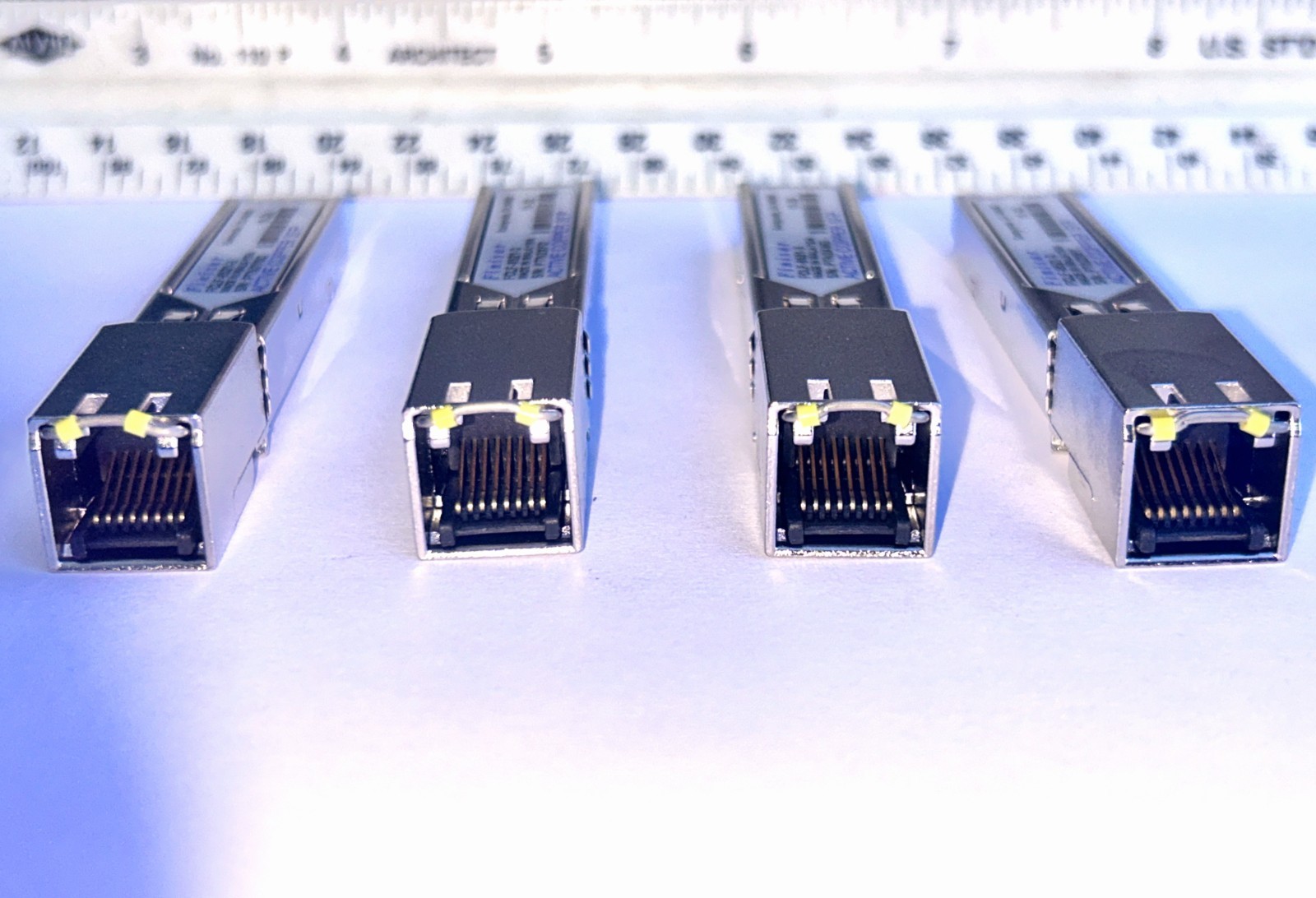 Lot of 4 Finisar FCLF-8521-3 1000BASE-T Copper RJ45 SFP Pulled Tested Working