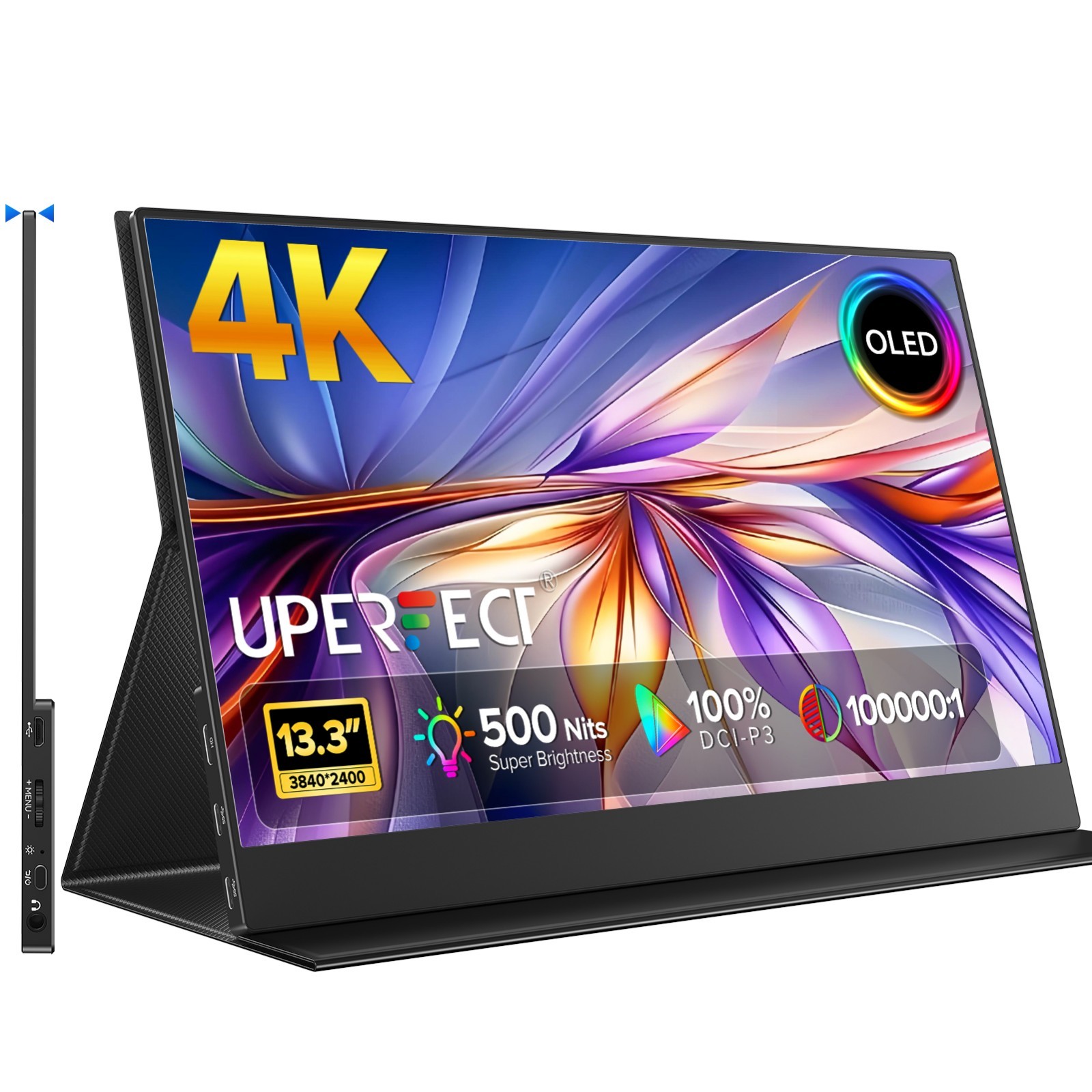 UPERFECT 13.3 Inch 4K 3840x2160 OLED Portable Monitor Gaming Monitor 100%DCI-P3