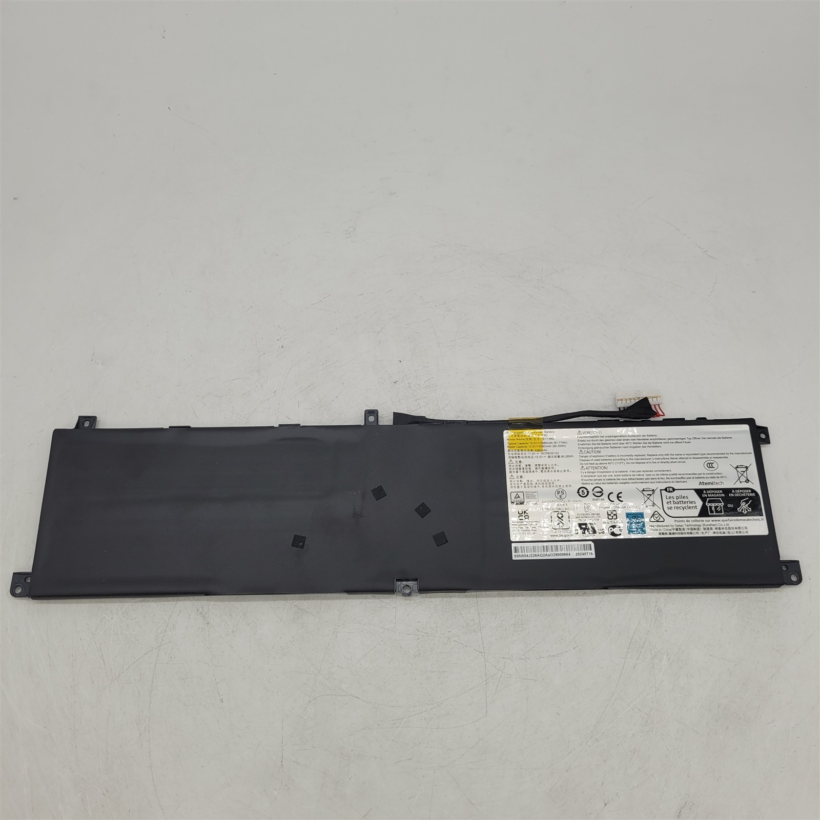 Battery for msi Prestige A16 AI+ (2024) 16” QHD+ Business Laptop, Urban Silver