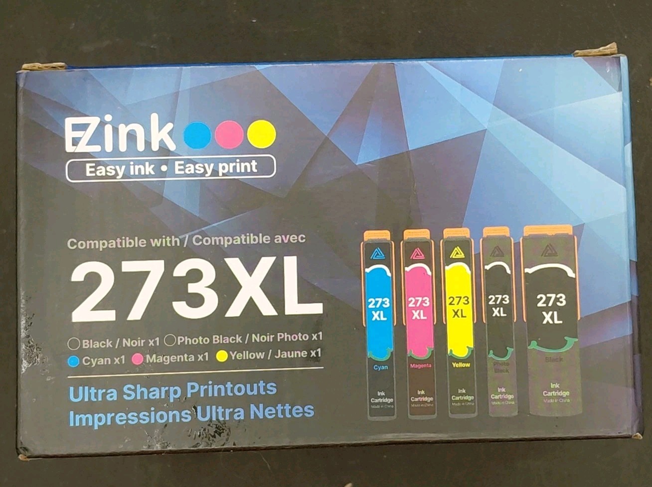 273 XL EZINK EPSON COMPATIBLE 5 PACK INK Photo Black  Black Cyan Magenta Yellow