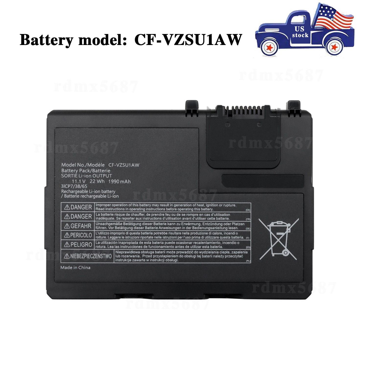 CF-VZSU1AW Battery 1990mAh for Panasonic Toughbook CF-33 CF-VZSU1AW CF-VZSU1BW