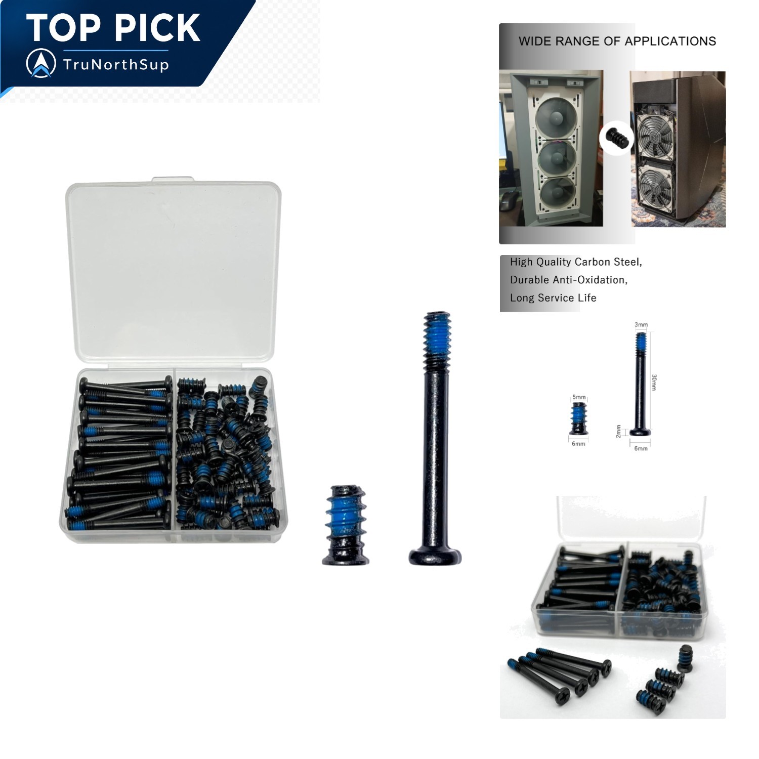 80 pcs PC Cooler and Fan Screws Set M5x10mm for AIO CPU Cooler and 120mm-140m...