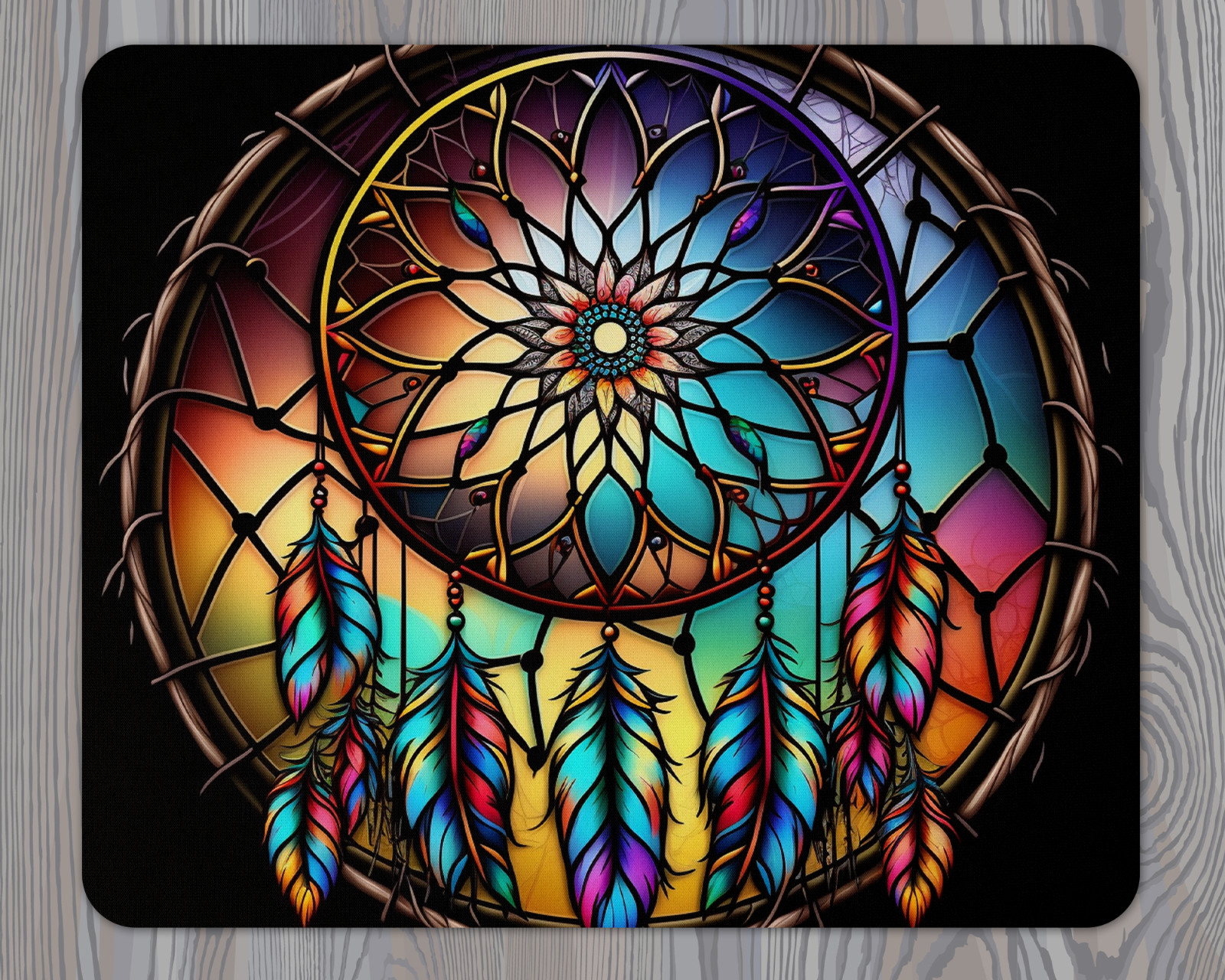 Stained Glass Look Dreamcatcher Mouse Pads (2 Styles)