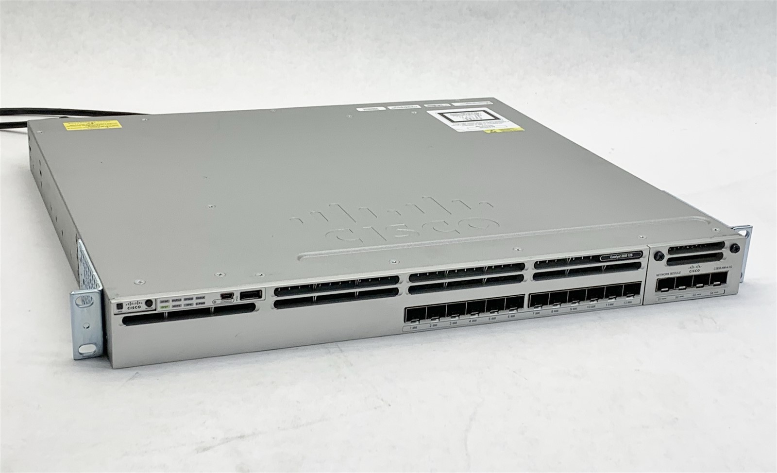 Cisco WS-C3850-12S-E 12-Port SFP Managed Network Switch w/C3850-NM-4-1G + 2*PSU