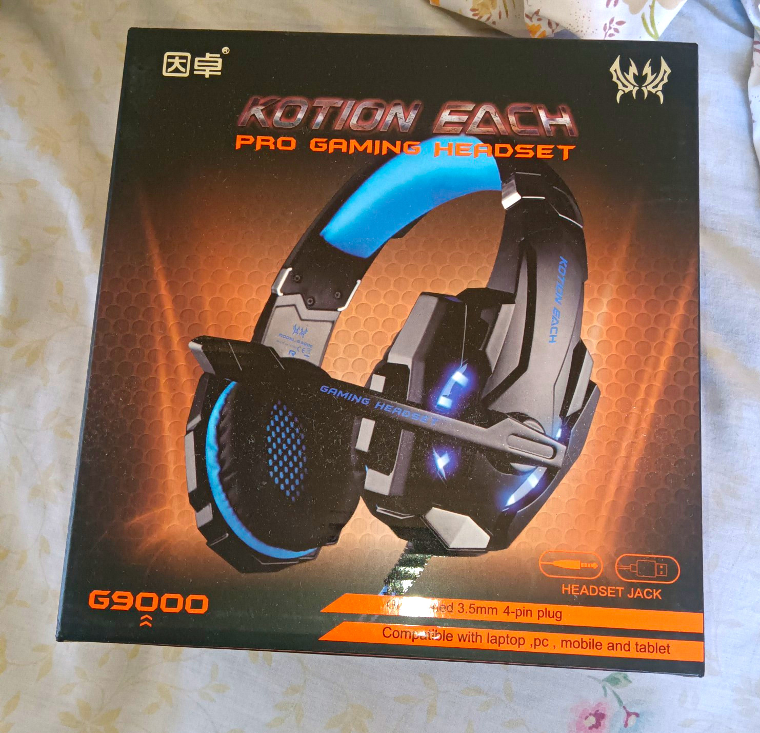 Kotion Each G9000 Gaming Headset LED Volume Control Boom Mic 3.5mm USB