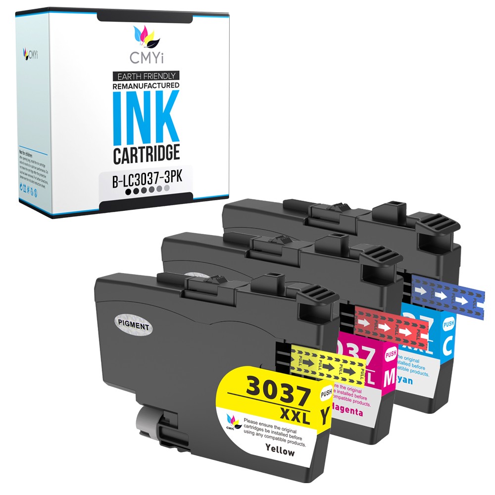 3PK Compatible CMYi LC3037 Color Ink Cartridges fits Brother MFC-J5845DW J5945DW