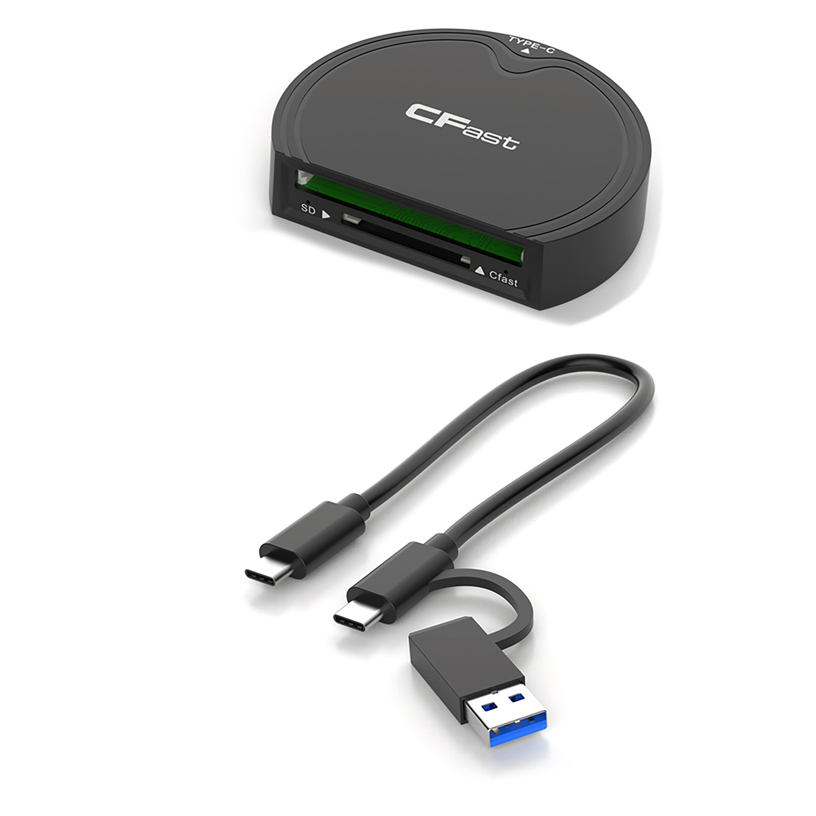 P&P CFast 2.0/SD Memory Card Adapter USB3.2 Gen2 High Speed Card Reader 10Gbps d