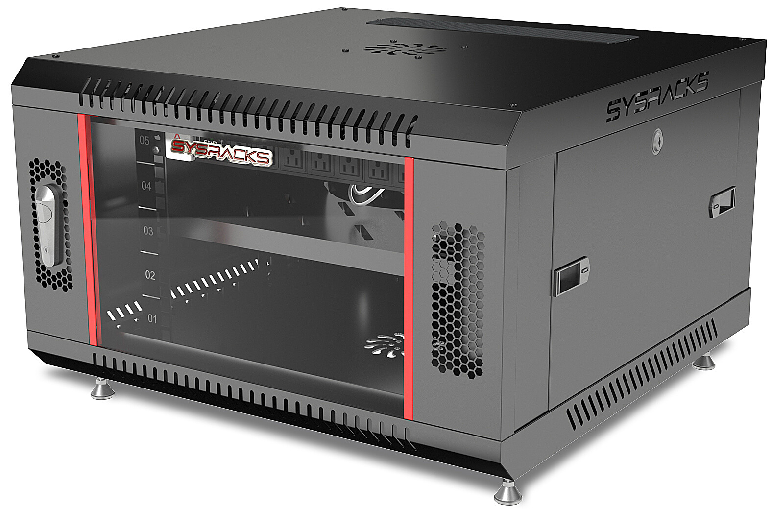 6U Sysracks Wall Mount IT Data Network Server Rack Cabinet Enclosure 24" Depth