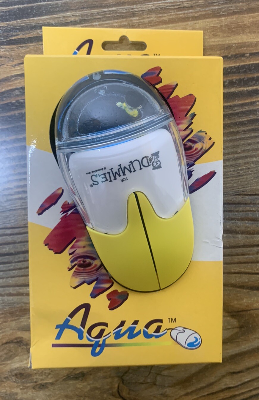 Aqua Computer Mouse PS/2 In Box  "For Dummies" Branded Open Box