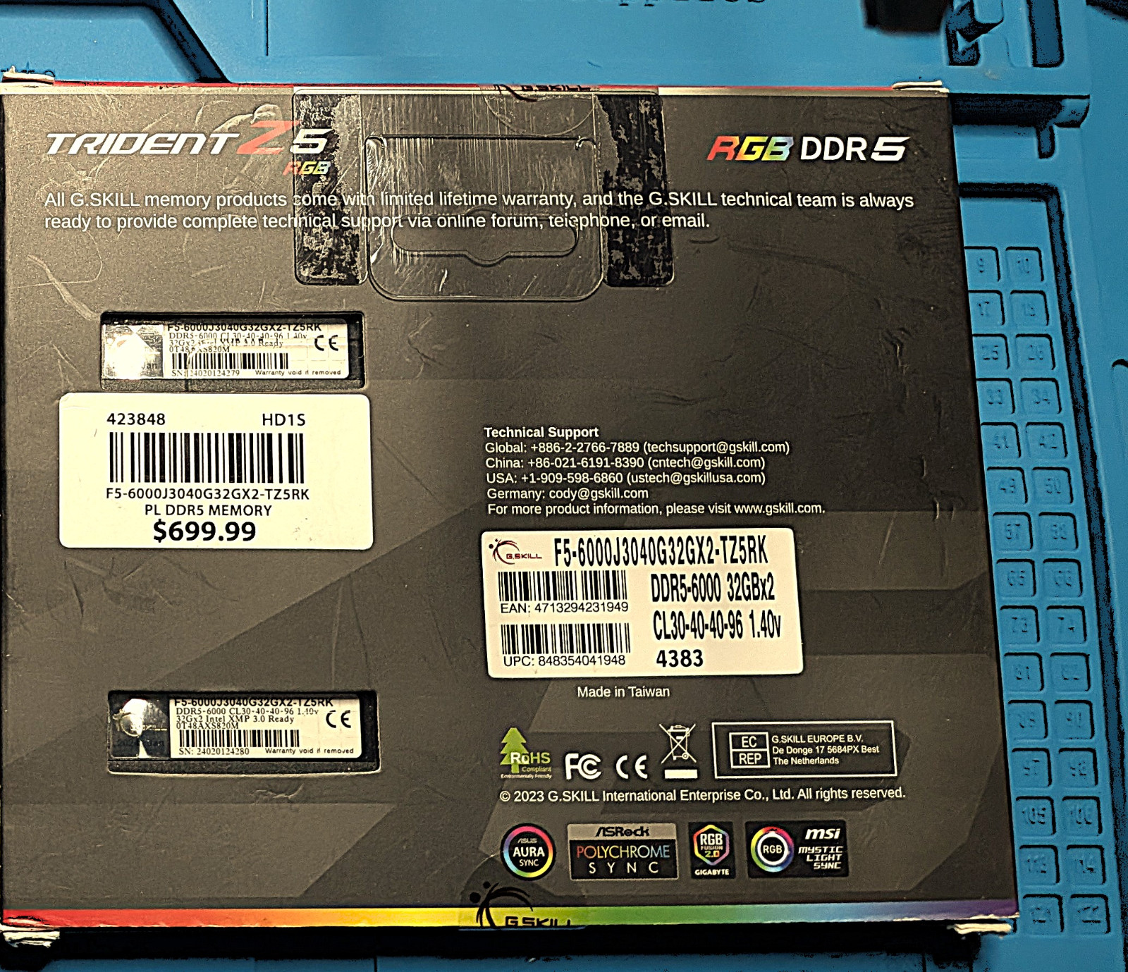G.SKILL Trident Z5 RGB 64GB DDR5-6000 CL30 F5-6000J3040G32GX2-TZ5RK Unopened