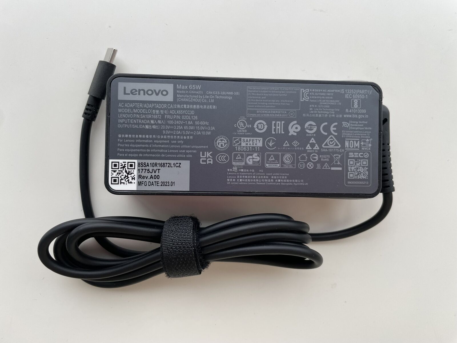 Genuine  Lenovo 65W USB Type C Laptop Charger Power Supply ADLX65YLC3A OEM