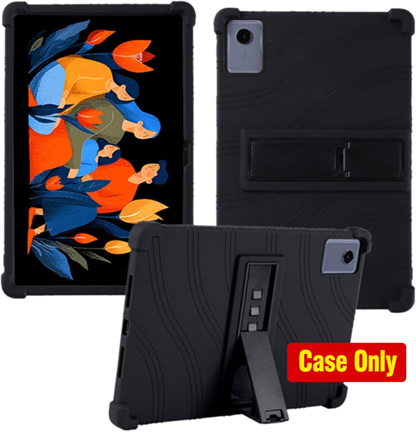 Tablet Case for Idea Tab Plus 12.1, Kids Friendly, Soft Silicone, Adjustable Sta