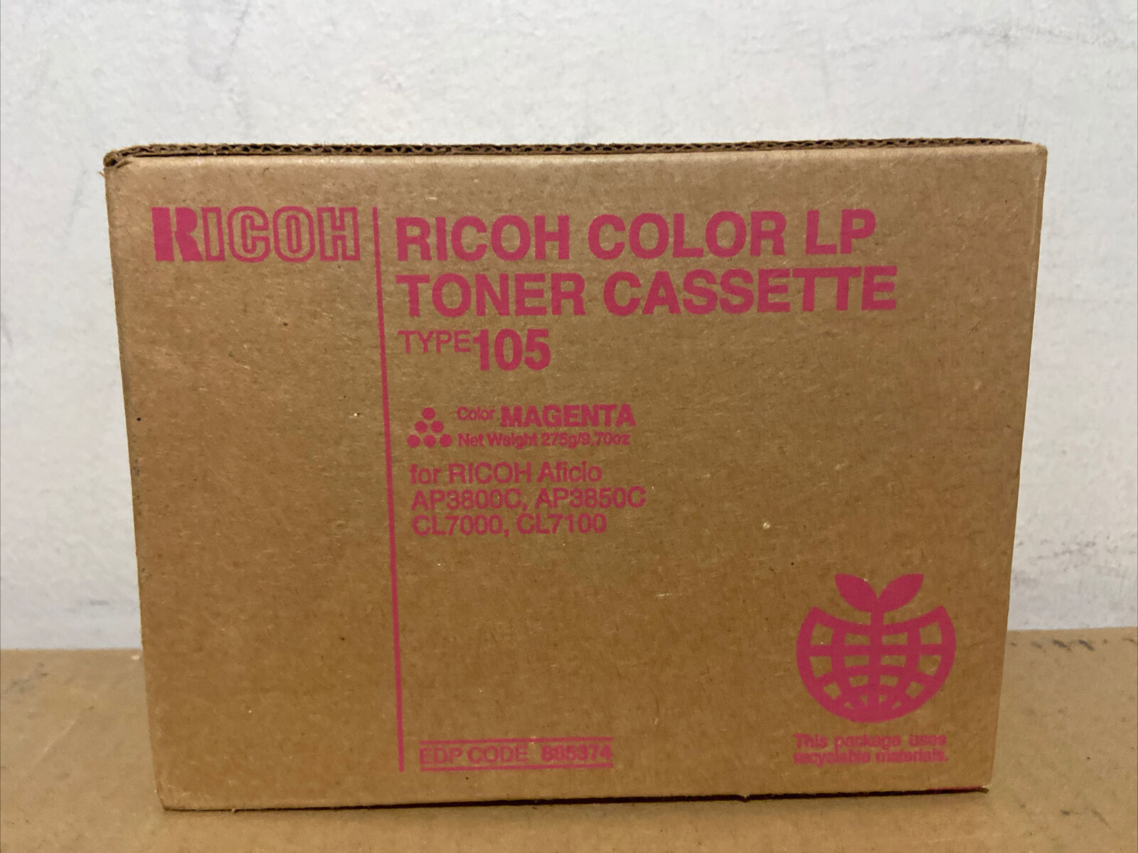 Genuine Ricoh Type 105 Magenta 885374 Aficio AP3800C,3850C, CL7000,7100