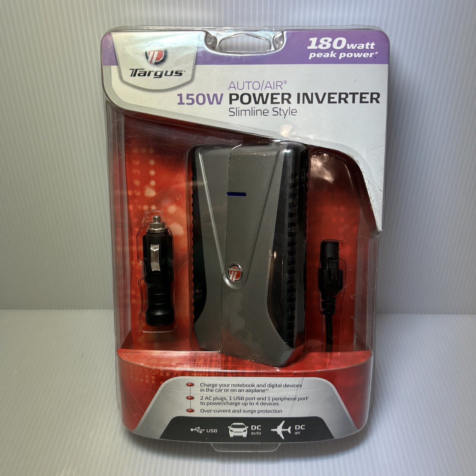 Targus APV12US Slim Line 150W Auto/Air Power Inverter ~ Brand New Sealed