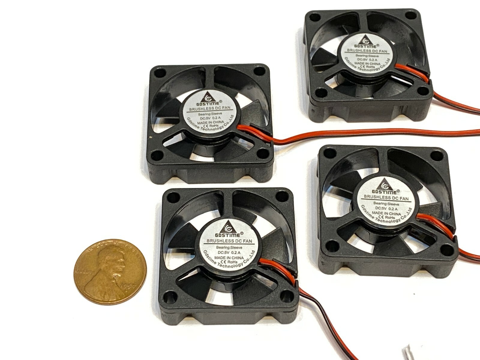 4 Pieces 5v fan 35mm x 10mm mini small cooling  2pin GDStime  3cm