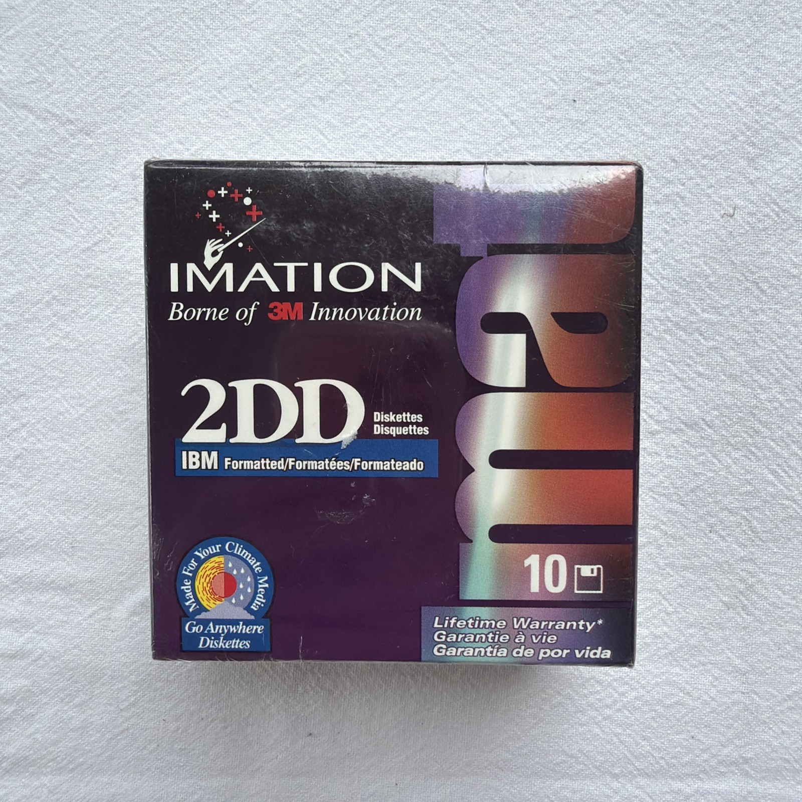 Imation 3.5 inch 2DD Floppy Diskettes IBM Formatted 720KB 10 Pack Sealed New