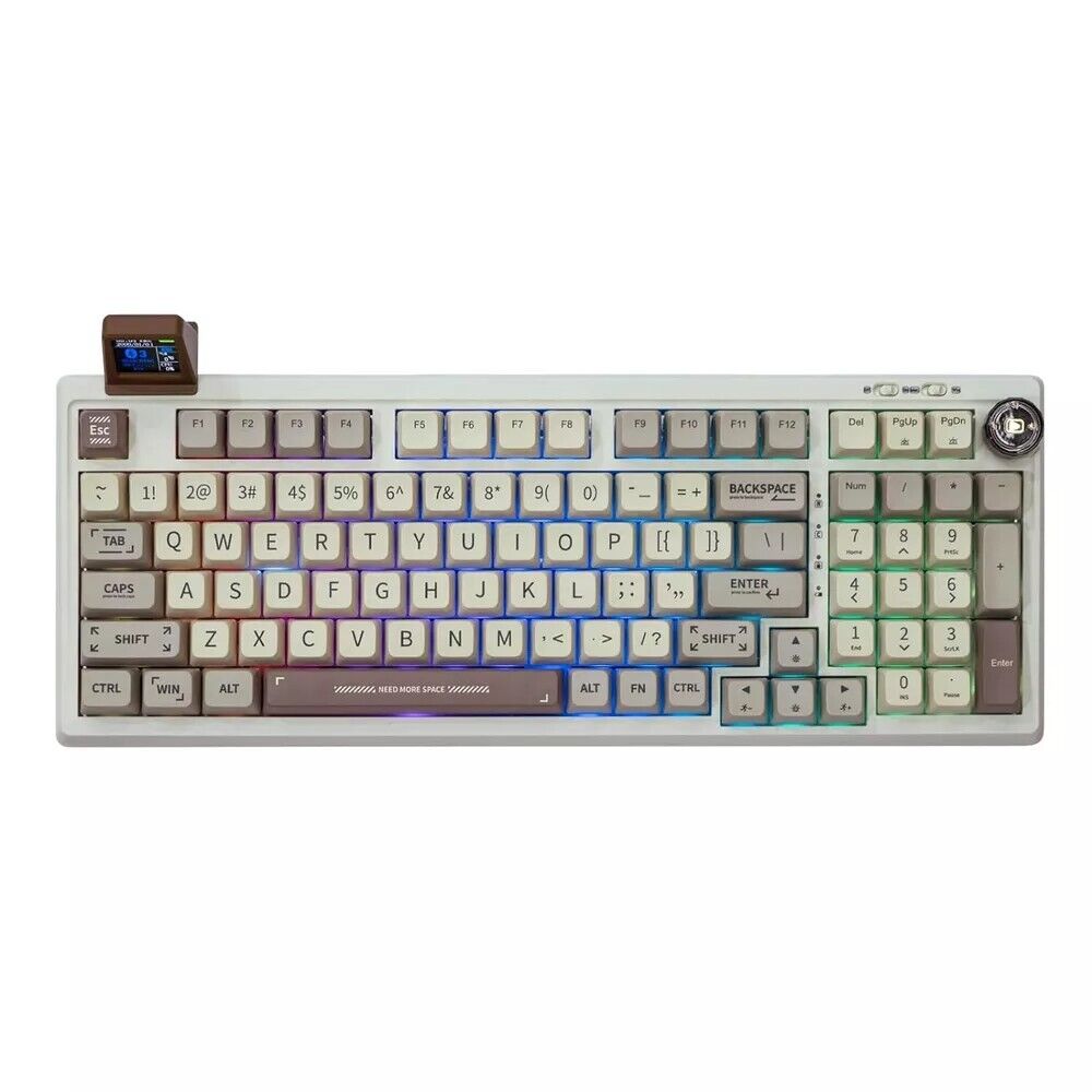 Rt100 97 Keys Gasket Bt5.0/2.4G/Usb-C Mechanical Gaming Keyboard With Customiz