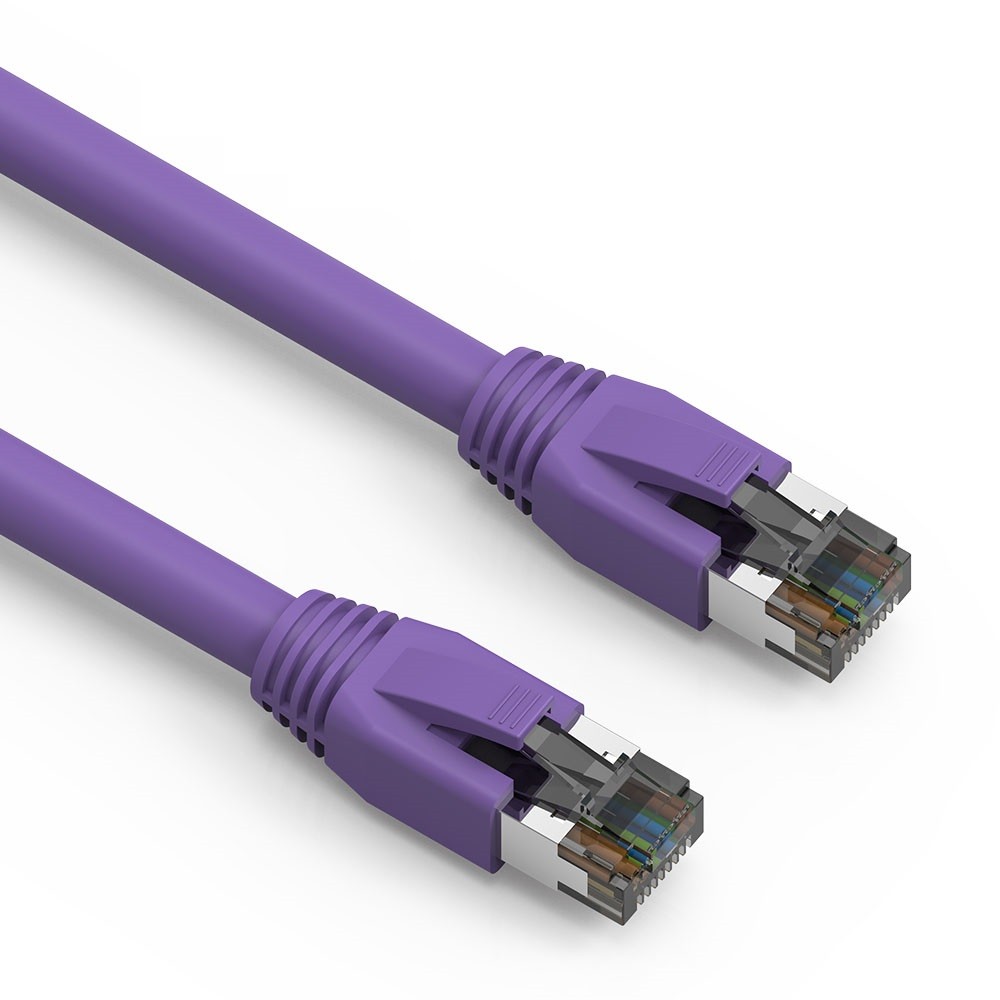 20 Pack of 3Ft CAT8 S/FTP Ethernet Network Cable Purple 24AWG
