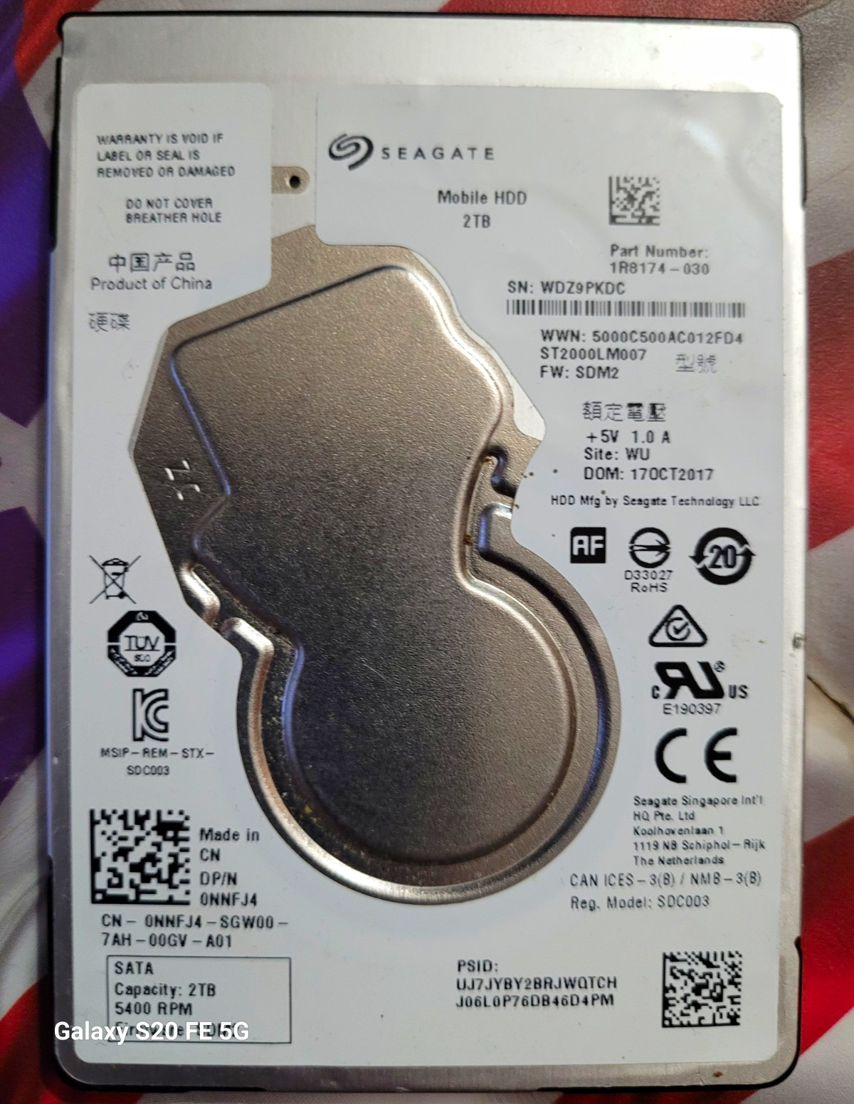 Seagate Mobile HDD ST2000LM007 2TB 2.5in SATA 5400RPM 128MB 7mm