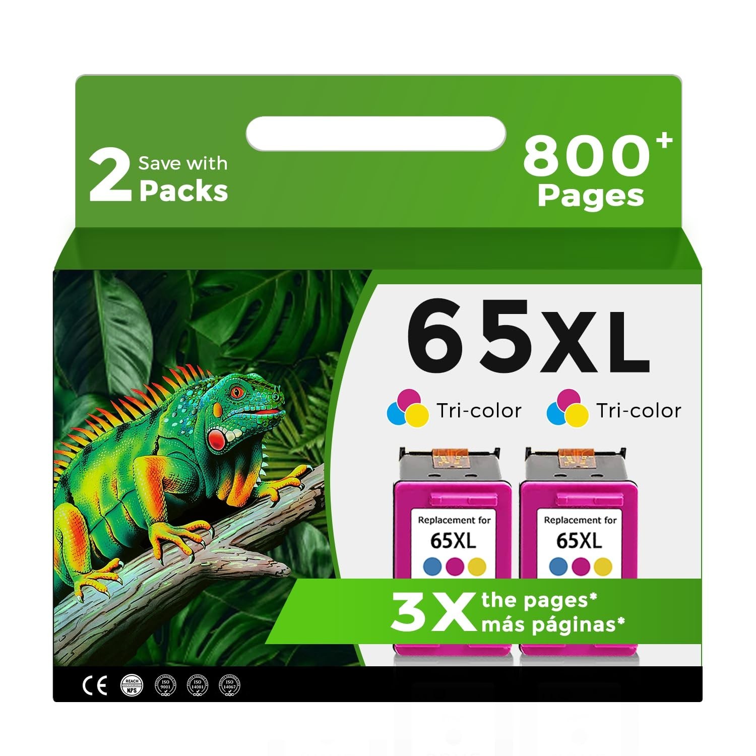 65XL Color Ink Cartridge Compatible for HP 65, 65XL, 5055, 3755 - High Yield