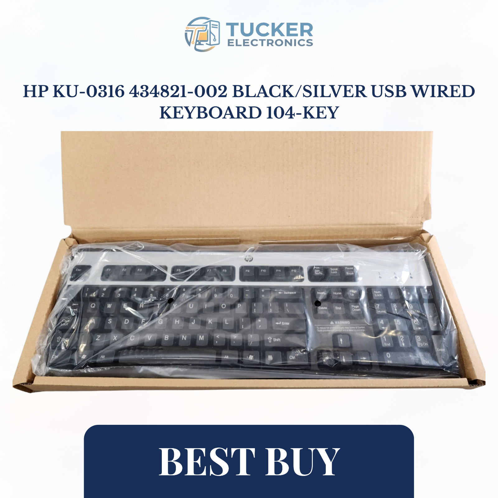 HP KU-0316 USB Basic Keyboard NEW NOS Windows Vista Era Hewlett Packard Qwerty