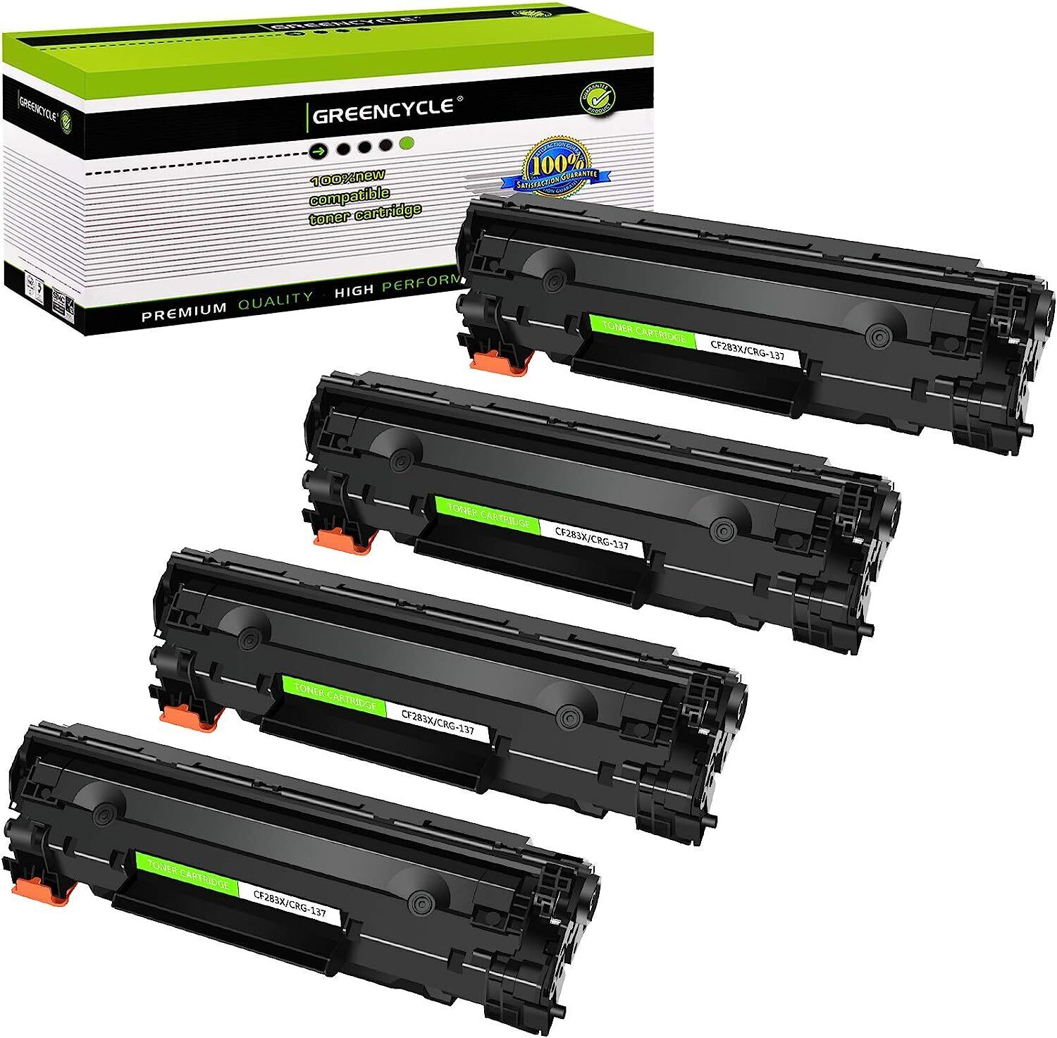 4PK CF283X 83X Black Toner Cartridge Compatible For HP LaserJet M225dn M225dw