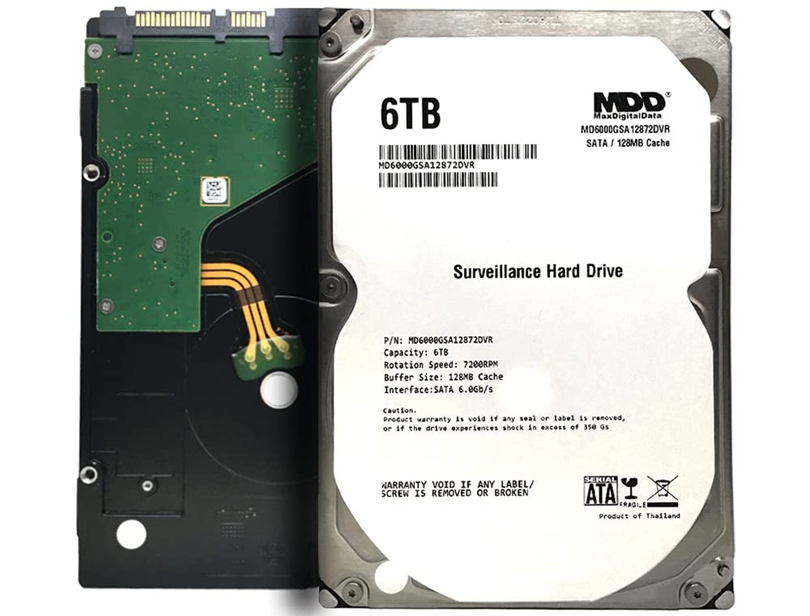 MaxDigitalData 6TB 7200RPM 128MB Cache SATA 6.0Gb/s 3.5" Internal Hard Drive ...