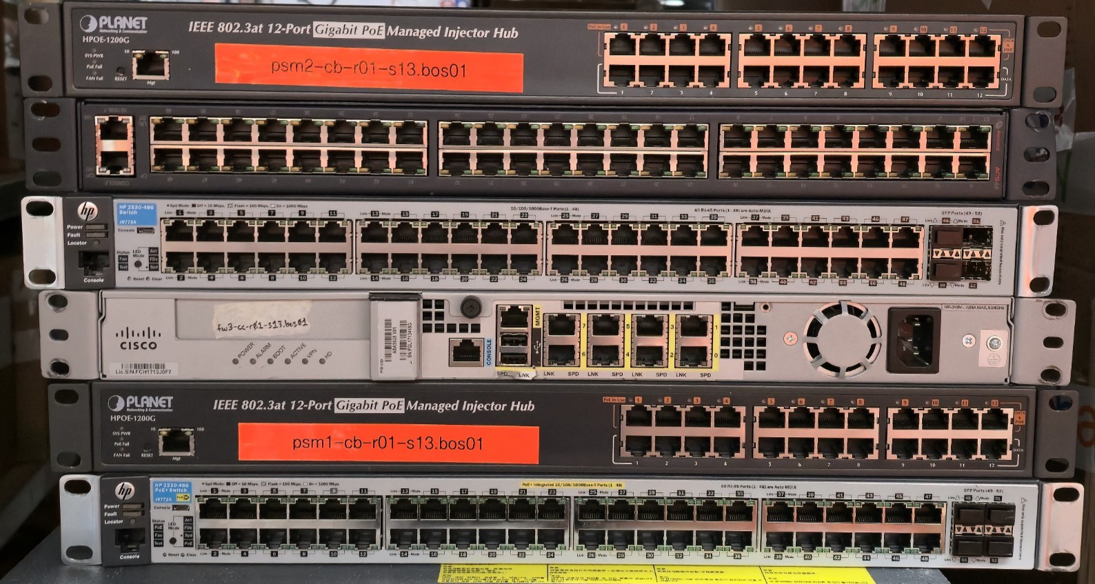 Bulk Network Switch Lot - Cisco ISR 4331, HP 2530-48G, Planet PoE Managed Inject