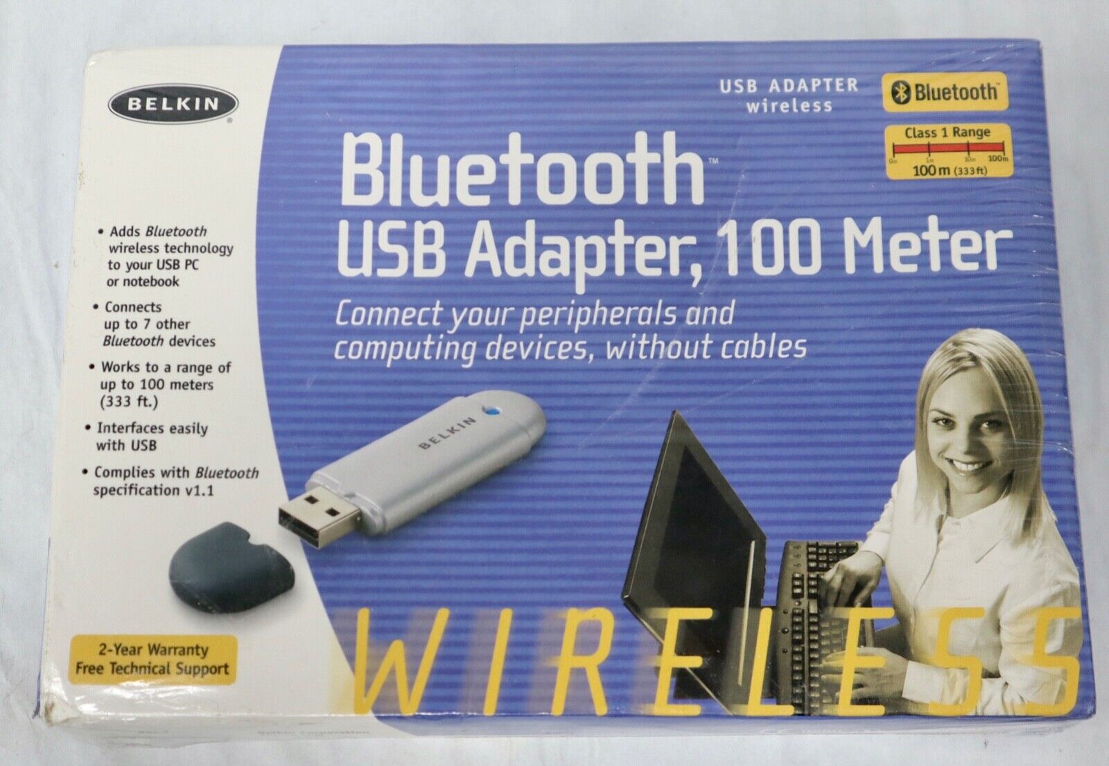BRAND NEW Belkin Wireless Bluetooth USB Adapter 100 Meter