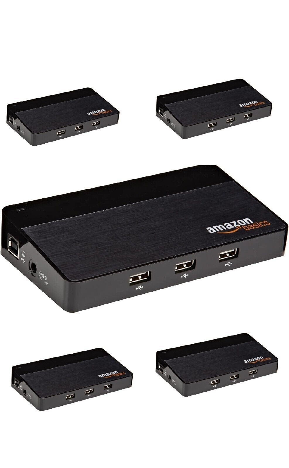 Amazon Basics 10 Port USB 2.0 Hubs (5 Pack), Backwards Compatible w/ USB 1.1