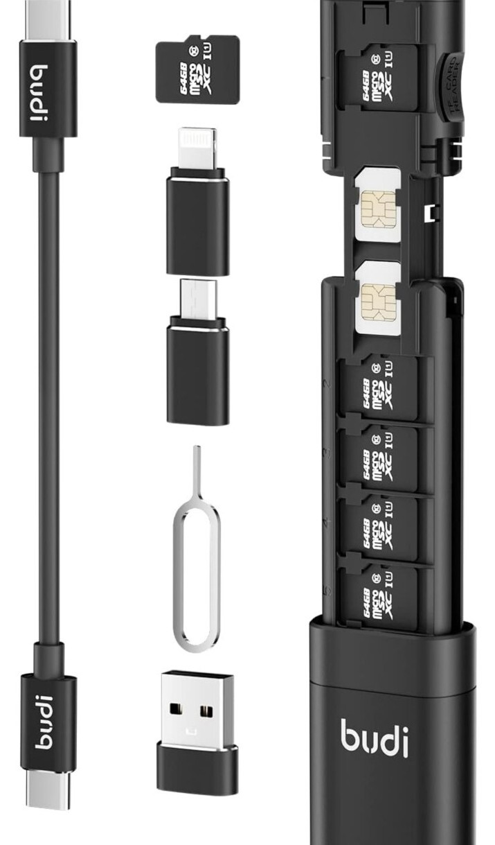 Laptop/Phone Multifunctional 9in1 Data Cable USB Type-C/Lightning SD Card Reader