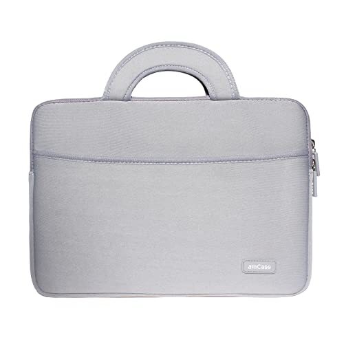 amCase Chromebook Case Travel/Carry Sleeve with Handle 11.6 to 12 inch Grey