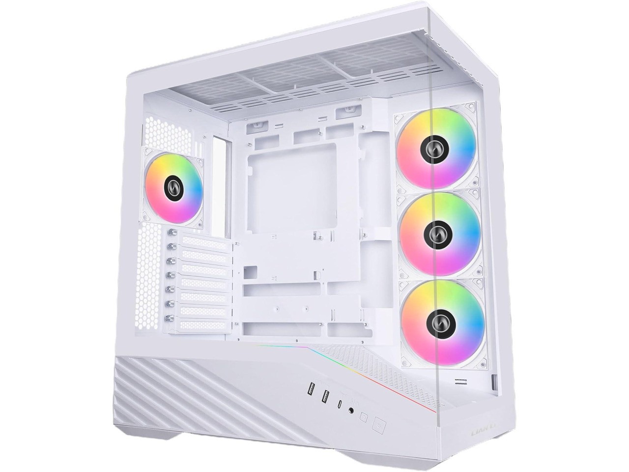 Lian Li V100 ATX Mid-Tower PC Case, 4 x 120mm ARGB PWM Fans  Pre-Installed, LED